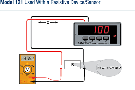 Model 121 used with a resistive device/sensor