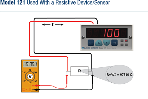 Model 121 used with a resistive device/sensor