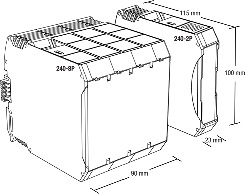 240 Series physical dimensions