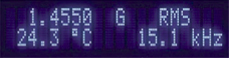 455_tsmdisplay1 display showing field, frequency, and probe temp