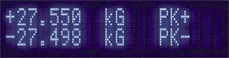 display showing peak readings