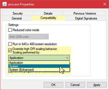 Java files properties settings