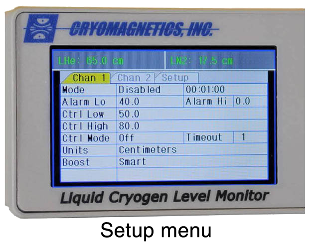 LHe and LN<sub>2</sub> level indicators