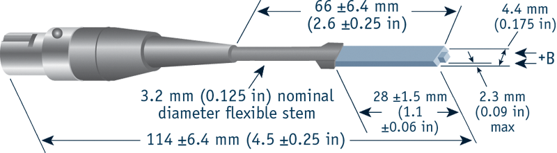 Axial probe for Model 410 gaussmeter