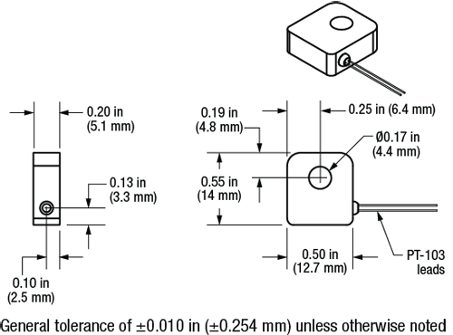 PT-103-AM dimensional drawing