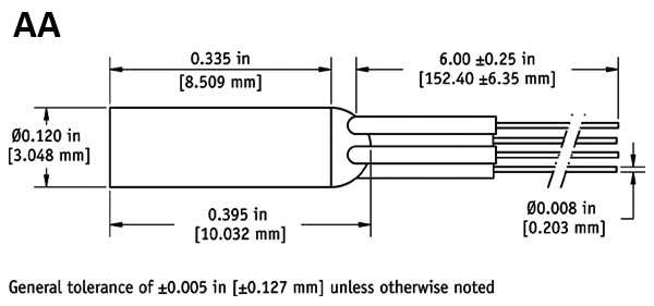 AA dimensions